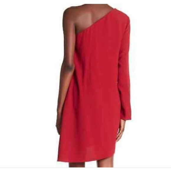 Holiday Red Crimson One Shoulder Asymmetric Size 8 by THEORY NWT - Picture 4 of 6